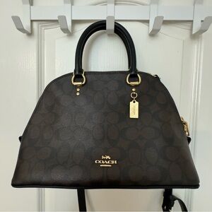 SOLD Dark brown Coach Dome Shaped Handbag